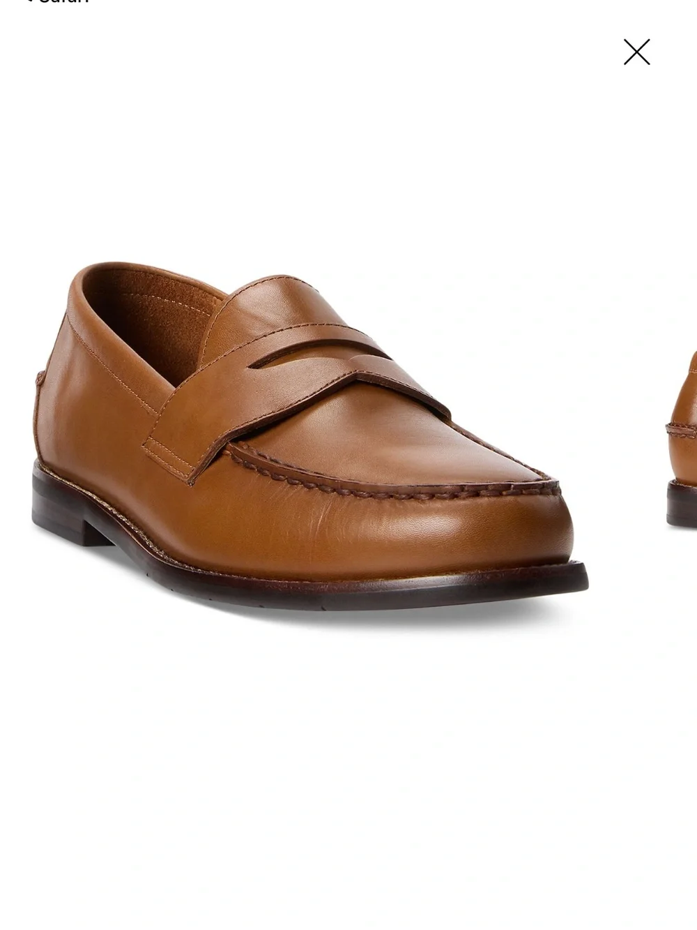 Halston Heritage Men's Cognac Leather Penny Loafers